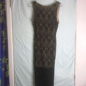 Black and cream lace dress